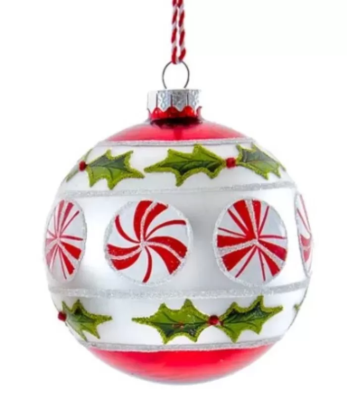 Boutique de Noël Ginger Bread & Candy Shoppe*Peppermint Glass Ball