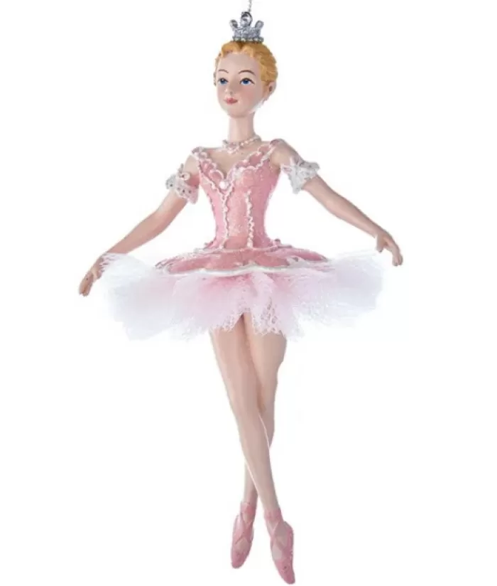 Discount Pink Ballerina With Crown Ornament Family & Friends