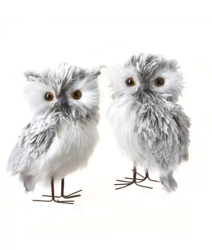 Fashion Plush Grey Owl Ornaments (2-Piece Set) Animals