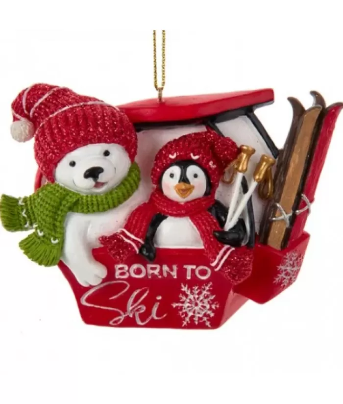 Hot Polar Bear And Penguin In Gondola Ornament Sports