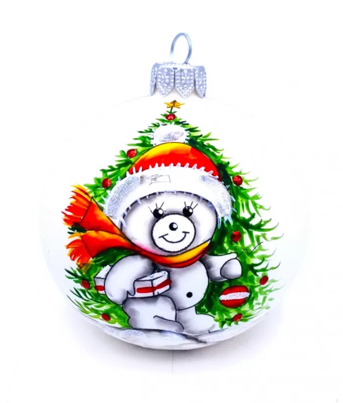 Boutique de Noël Importations From Poland*Polar Bear Glass Ornament