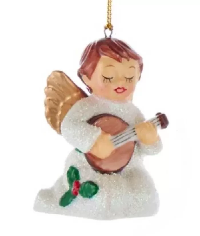 Boutique de Noël Winter Wonderland*Porcelain Angel With Banjo Ornament