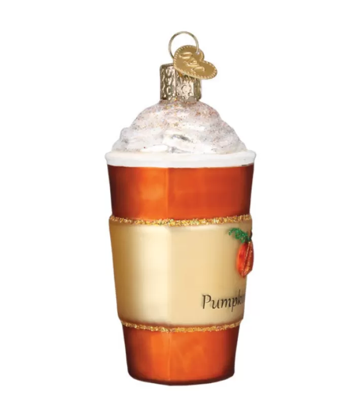 Boutique de Noël Autumn & Halloween*Pumpkin Spice Latte Glass Ornament