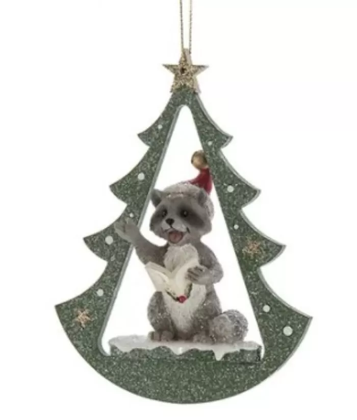 Boutique de Noël Enchanted Forest*Raccoon In Arch Ornament