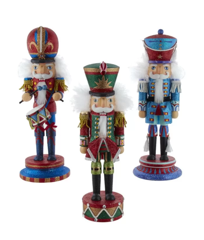 Boutique de Noël Ballet & Nutcrackers*Red And Green Nutcracker On Drum 15" Tall