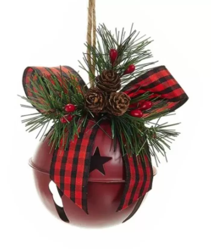 Boutique de Noël Enchanted Forest*Red And Rustic Bell Ornament