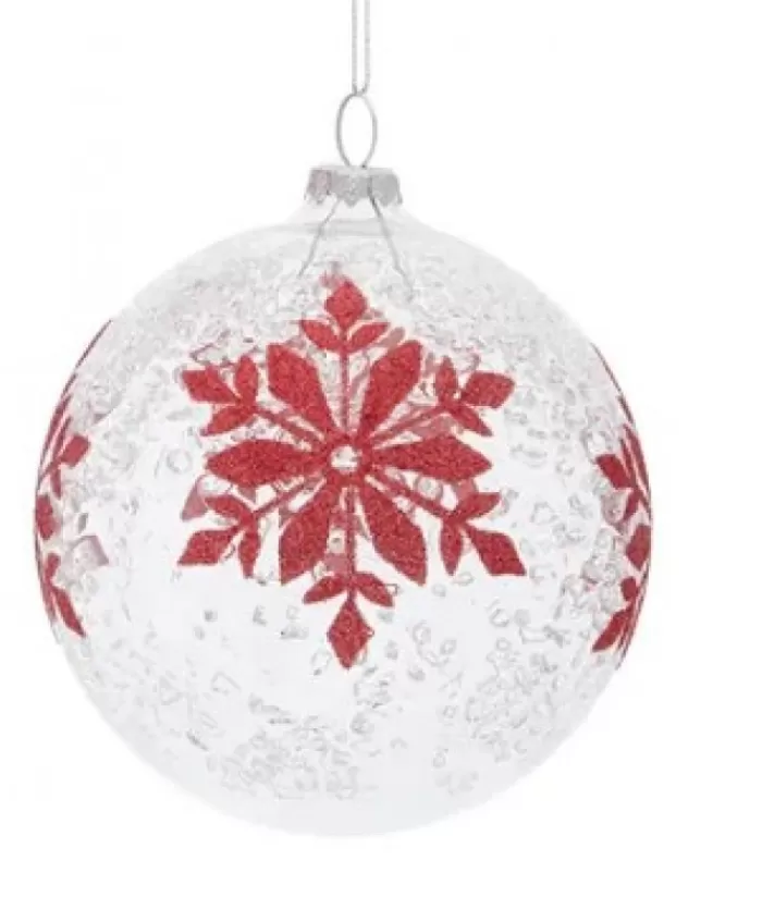 Cheap Red Snowflake Glass Ball Snowflakes & Stars