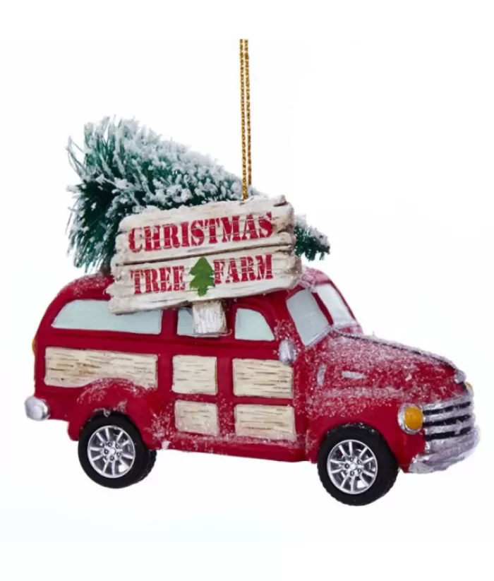 Boutique de Noël Christmas Classics*Red Truck With ''Christmas Tree Farm'' Ornament