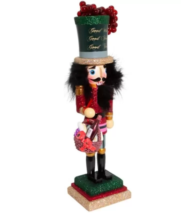 Boutique de Noël Mom'S Kitchen & Bakery*Red Wine Themed 14" Tall Nutcracker