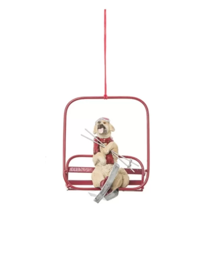 Boutique de Noël Family & Friends*Resin Ornament, Dog On Chair Lift