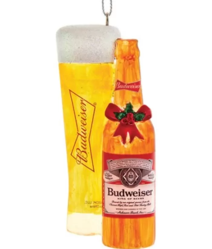 Boutique de Noël Mom'S Kitchen & Bakery*Resin Ornament, Tall Glass Of Budweiser With Bottle