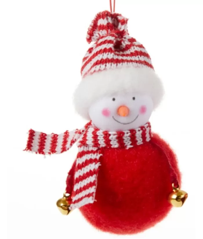 Boutique de Noël Christmas Classics*Round Fabric Snowman Ornament