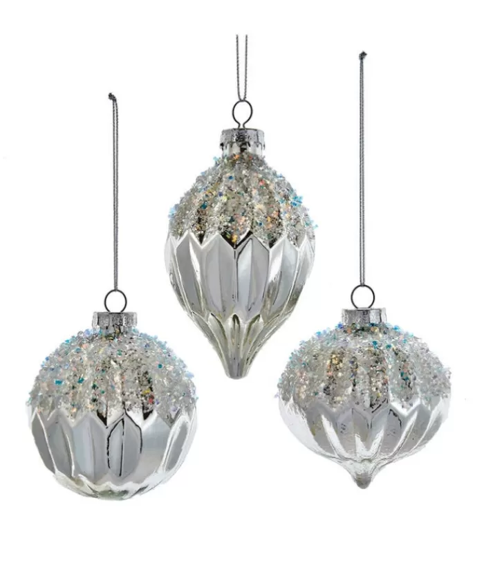 Sale Round, Onion And Filial Style Silver Ball Ornaments, 80Mm Miscellaneous