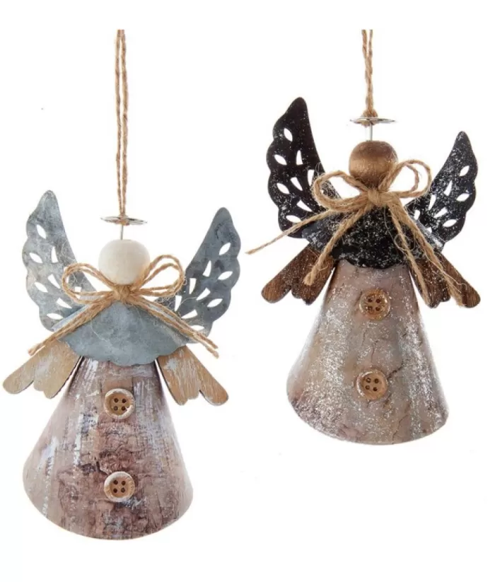 Boutique de Noël Rustic*Rustic Angel With Black Wings Ornament