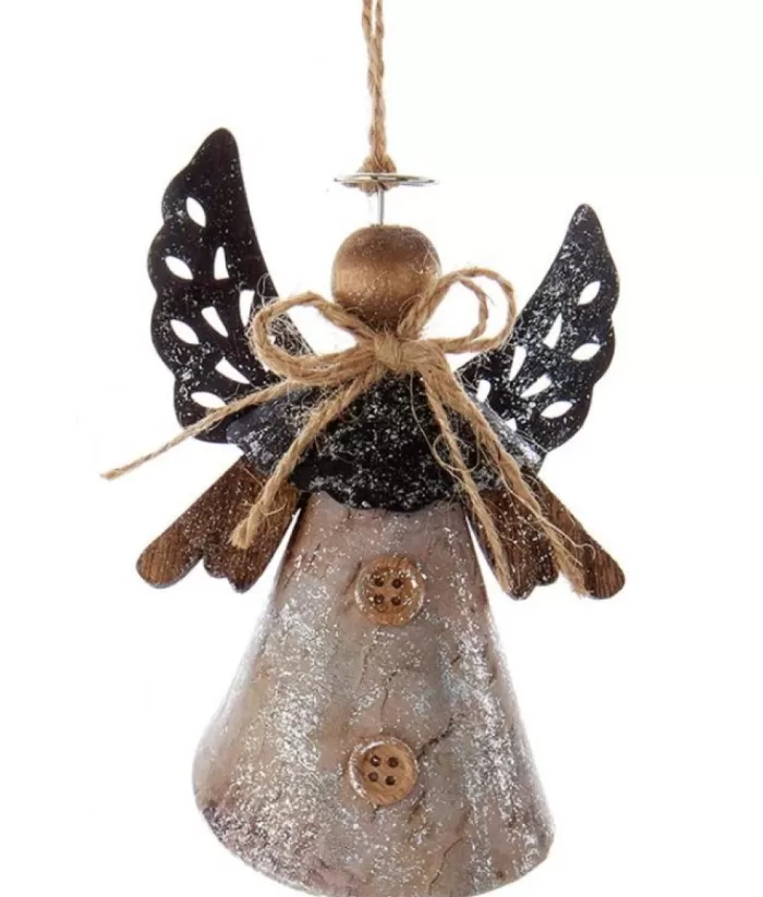 Boutique de Noël Rustic*Rustic Angel With Black Wings Ornament