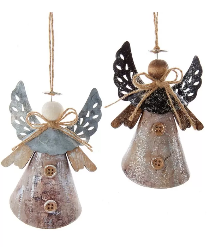 Clearance Rustic Angel With Black Wings Ornament Angels & Santas