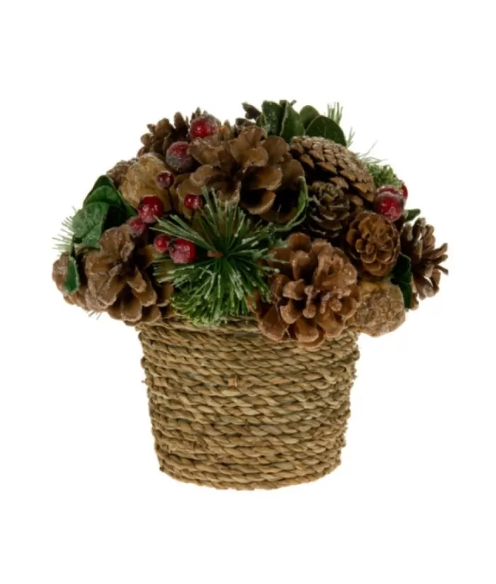 Boutique de Noël Rustic*Rustic Pot With Pinecones