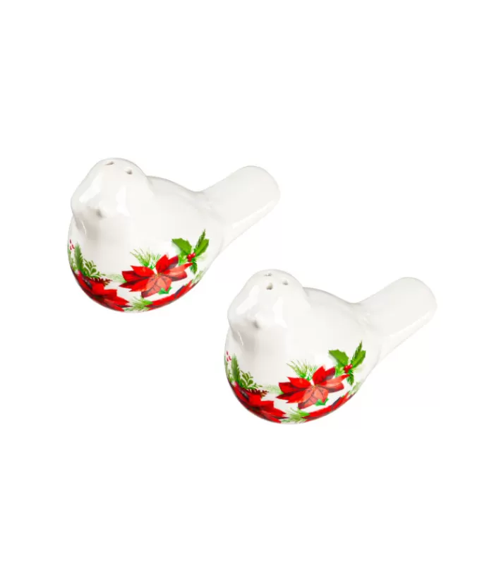 Best Salt And Pepper Shaker Set, Poinsetta Design Christmas Dishes