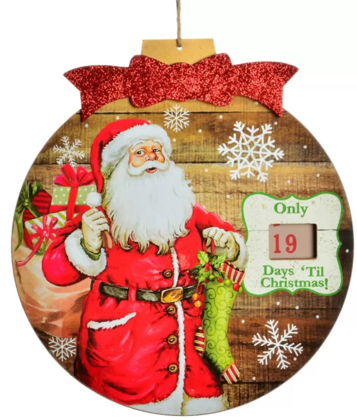 Boutique de Noël Canvas & Winter Scene*Santa Countdown Ornament