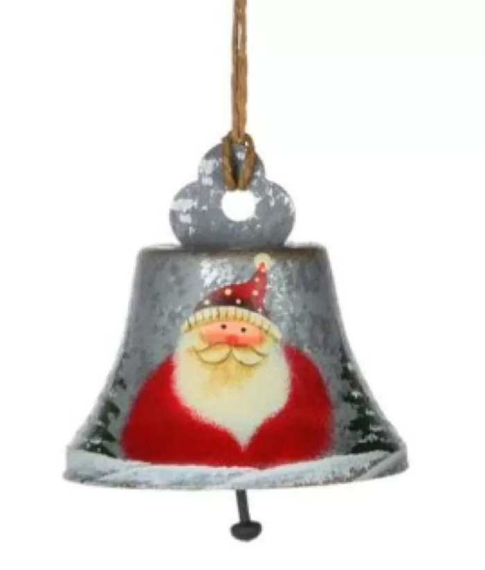 Boutique de Noël Rustic*Santa Grey Bell Ornament