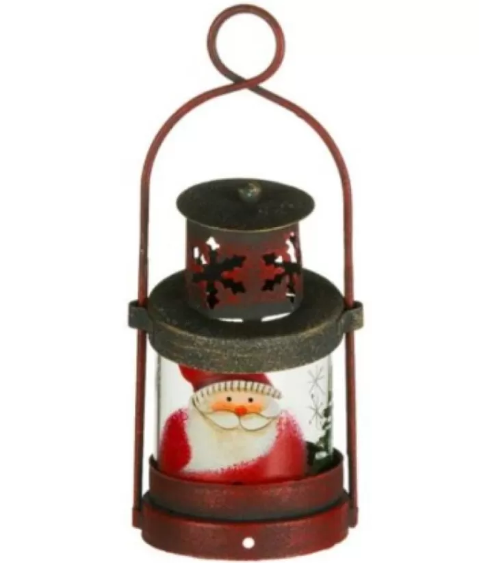 Boutique de Noël Rustic*Santa Lantern Ornament