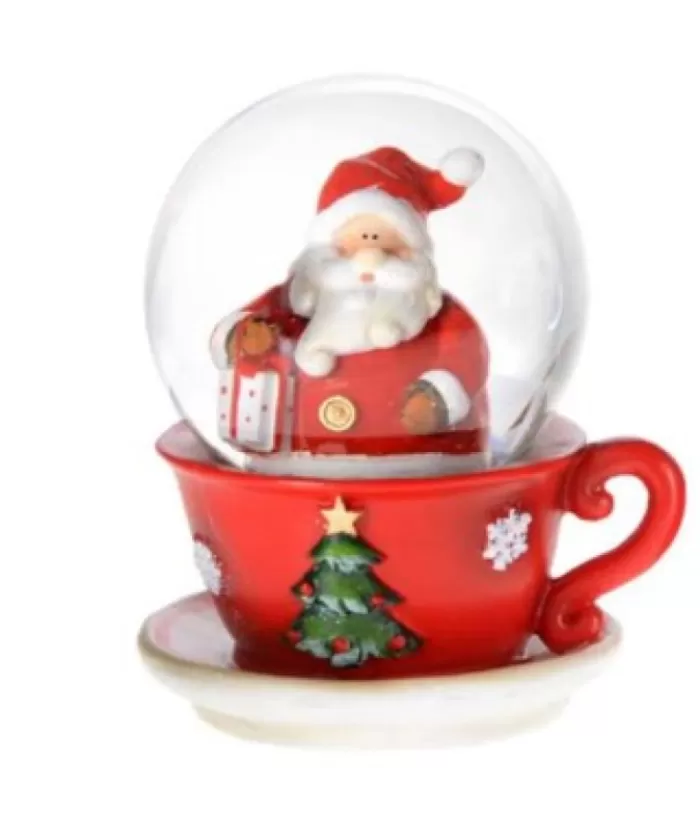 Boutique de Noël Snow Globes*Santa Teacup Snowglobe