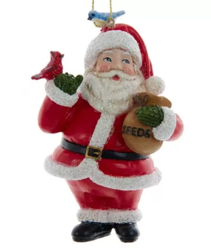 Cheap Santa With Birds Ornament Winter Pleasures