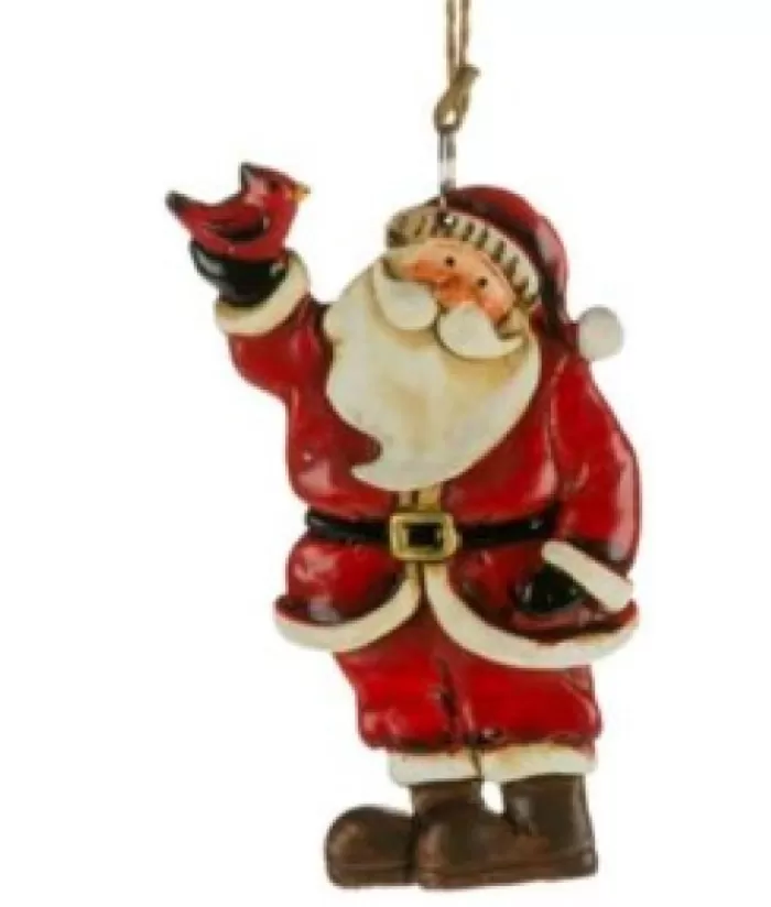 Fashion Santa With Cardinal Ornament Angels & Santas