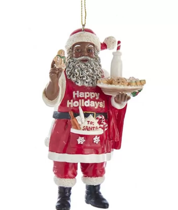 Flash Sale Santa With Cookies And Milk Ornament Angels & Santas