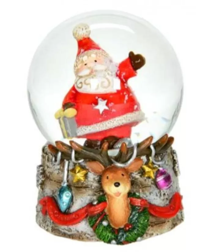 Boutique de Noël Snow Globes*Santa With Gift Mini-Snowglobe