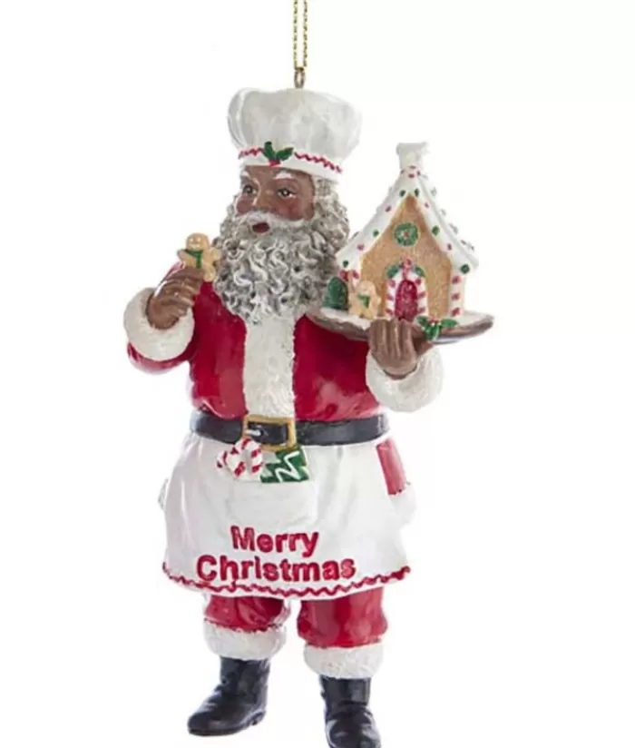 Best Sale Santa With Gingerbread House Ornament Angels & Santas