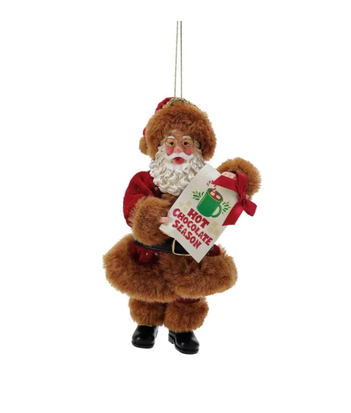 Online Santa With Hot Chocolate Pouch Ornament Foody & Drinks