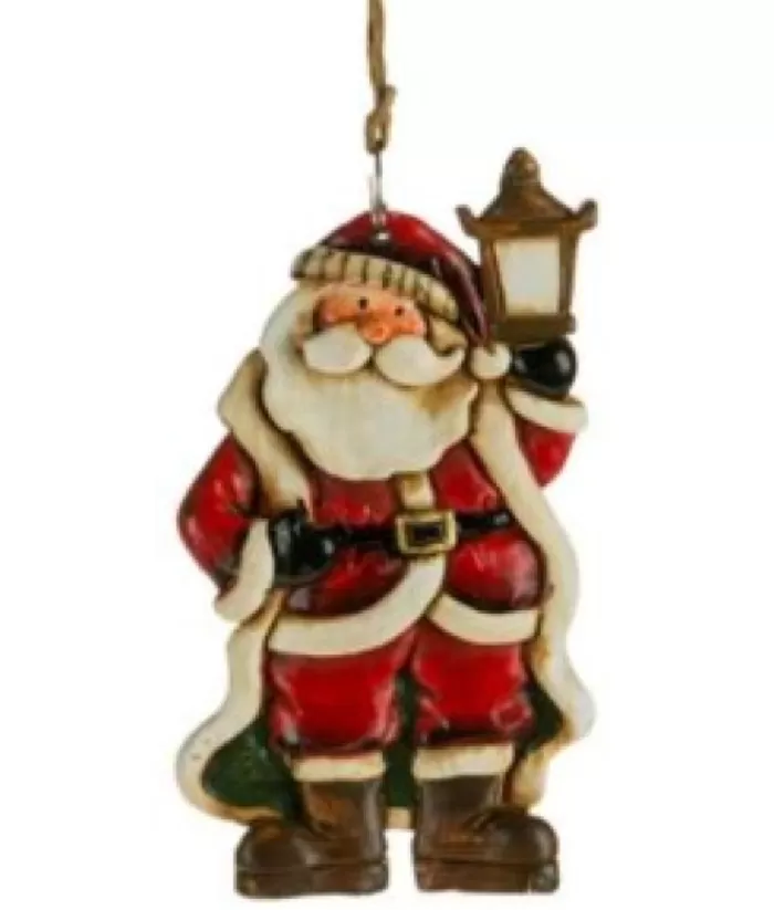 Boutique de Noël Rustic*Santa With Lantern Ornament