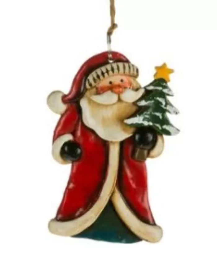 Boutique de Noël Rustic*Santa With Tree Ornament