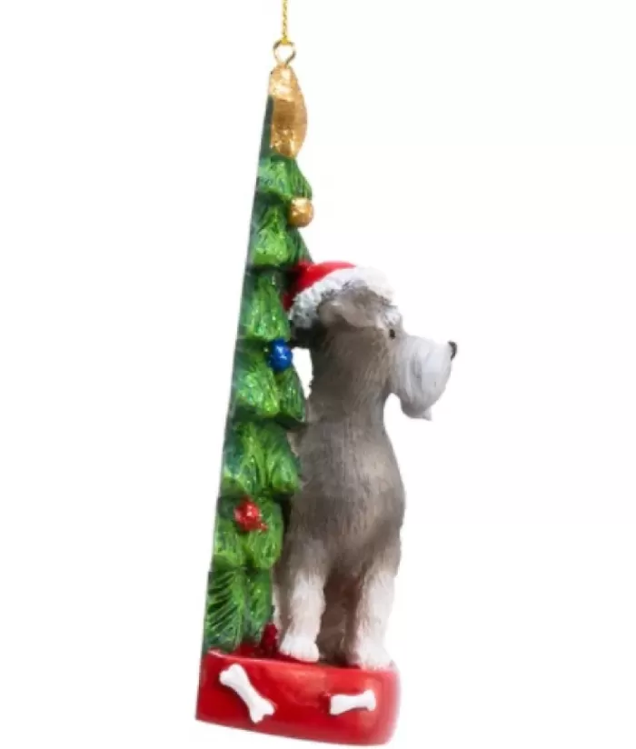 Best Sale Schnauzer Ornament With Christmas Tree Dogs