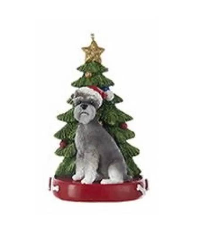 Best Sale Schnauzer Ornament With Christmas Tree Dogs