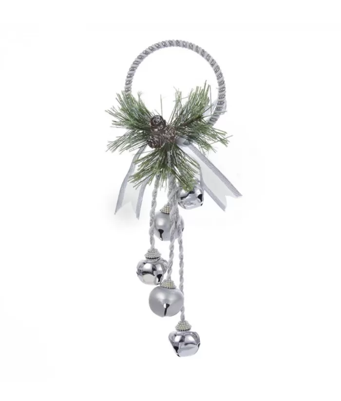 Boutique de Noël Enchanted Forest*Silver And White Bell Door Hanger