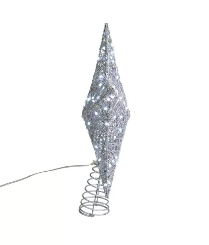 Boutique de Noël Winter Wonderland*Silver Star Tree Top Led