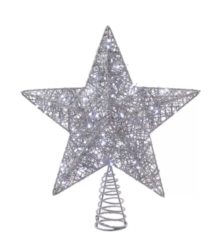 Boutique de Noël Winter Wonderland*Silver Star Tree Top Led