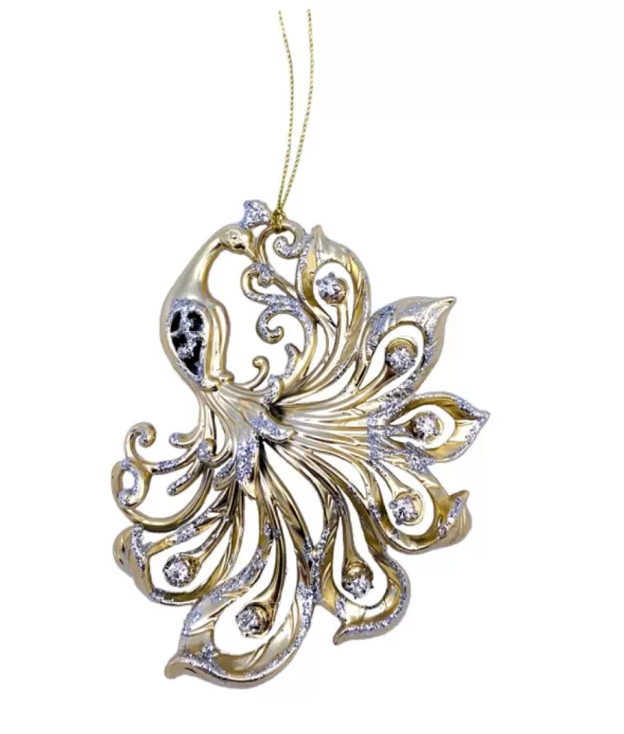 Boutique de Noël Christmas Classics*Silver/Gold Peacock Ornament