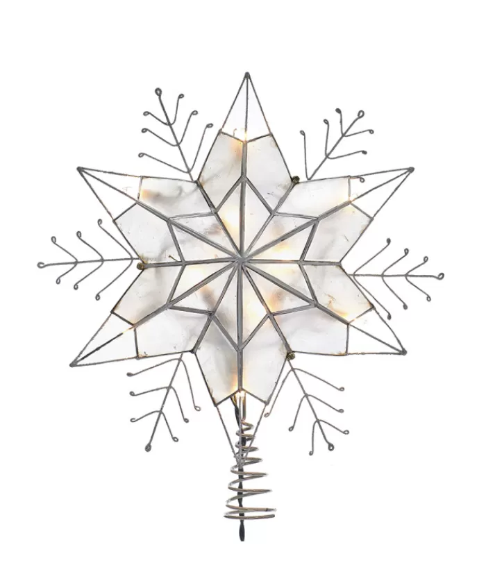 New Six Point Snowflake Star Tree Top Star & Tree Topper