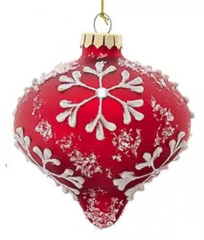 Boutique de Noël Santa'S Workshop*Snowflake Onion Glass Ornament