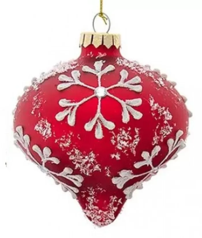 Fashion Snowflake Onion Glass Ornament Snowflakes & Stars