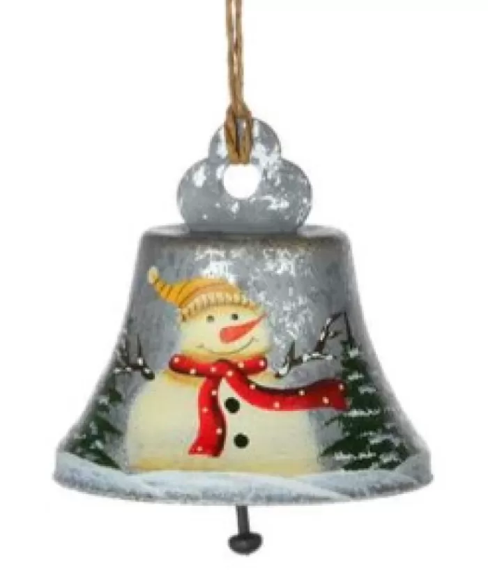 Best Sale Snowman Grey Bell Ornament Snowmen