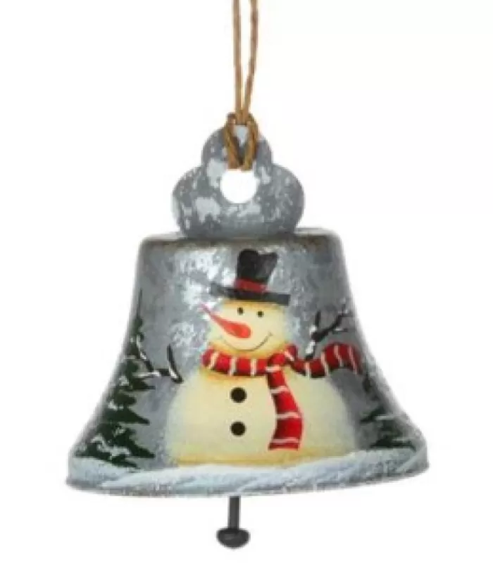 Hot Snowman Grey Bell Ornament Bells