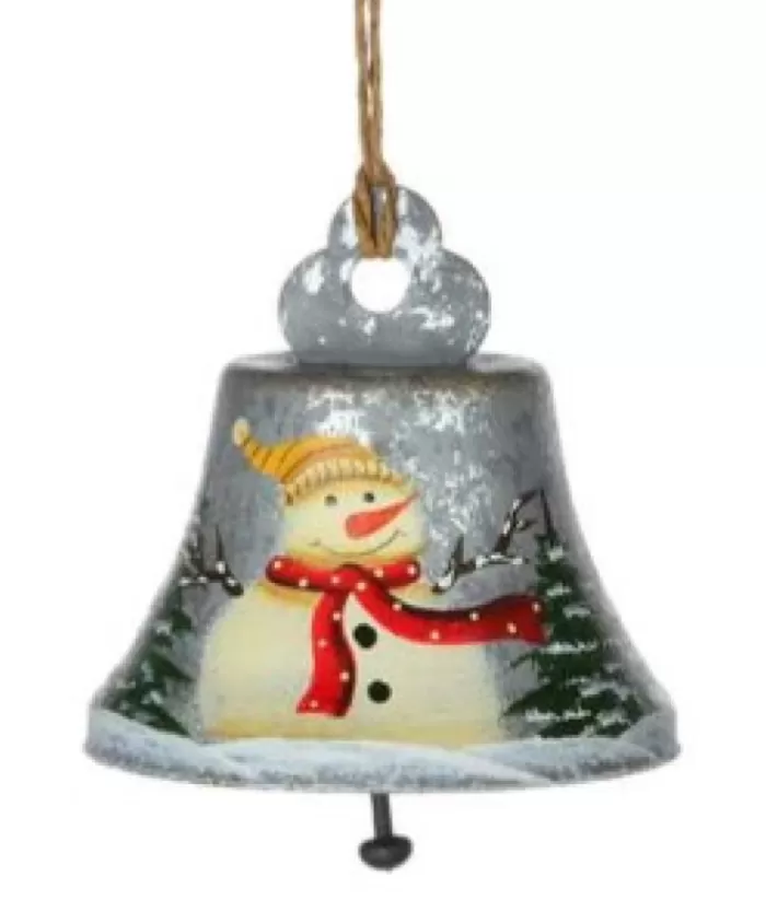 Boutique de Noël Rustic*Snowman Grey Bell Ornament