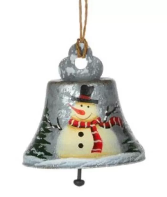 Boutique de Noël Rustic*Snowman Grey Bell Ornament