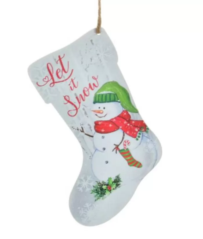 Clearance Snowman Metal Stocking Snowmen