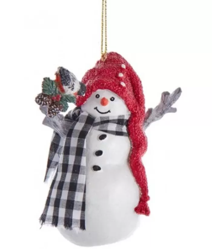 Hot Snowman Ornament With Bird Snowmen