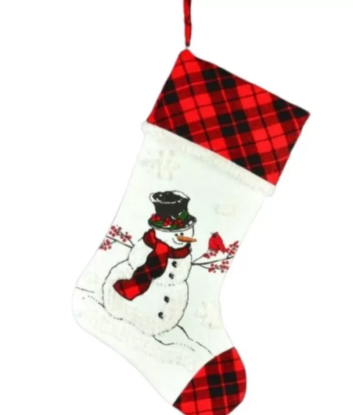 Boutique de Noël Stockings*Snowman Plaid Stocking